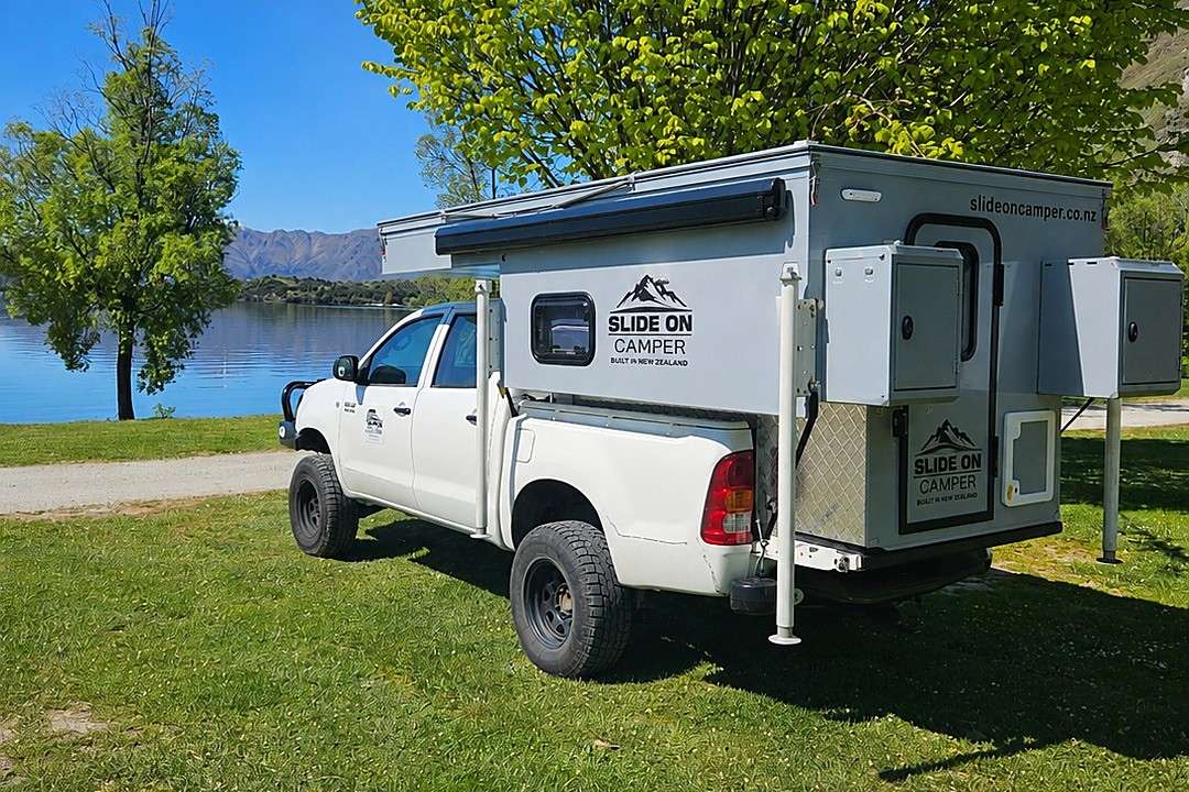Slide On Camper packed down and road ready